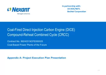 Coal-Fired Direct Injection Carbon Engine (DICE)  Compound-Reheat Combined Cycle (CRCC)  Contract