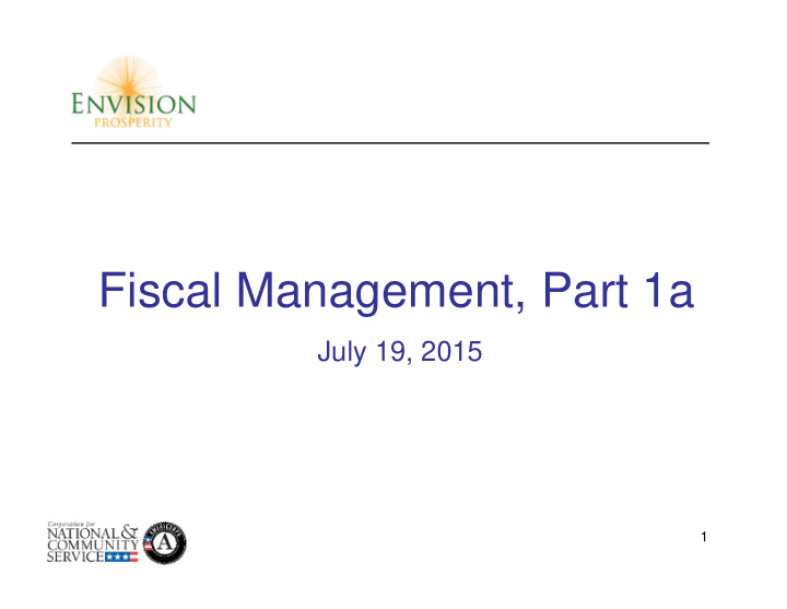 fiscal management part 1a