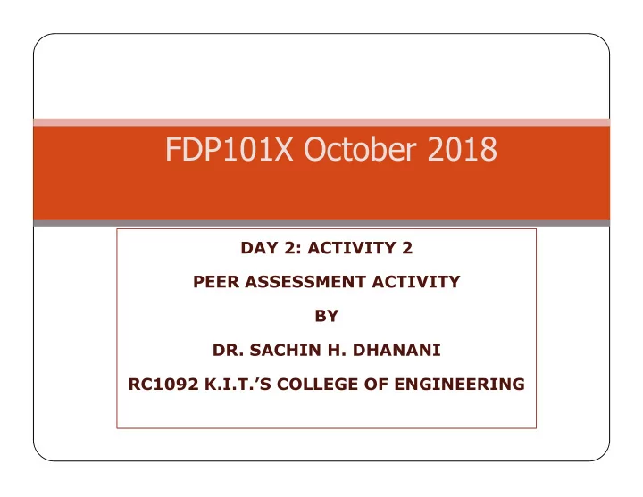 fdp101x october 2018