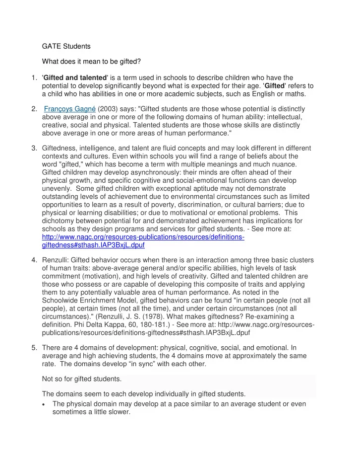 gate students what does it mean to be gifted 1 gifted and