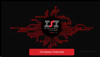 Company Overview  Tuesday, October 03, 2017  Company Overview  March 12, 2015  HISTORY  Company