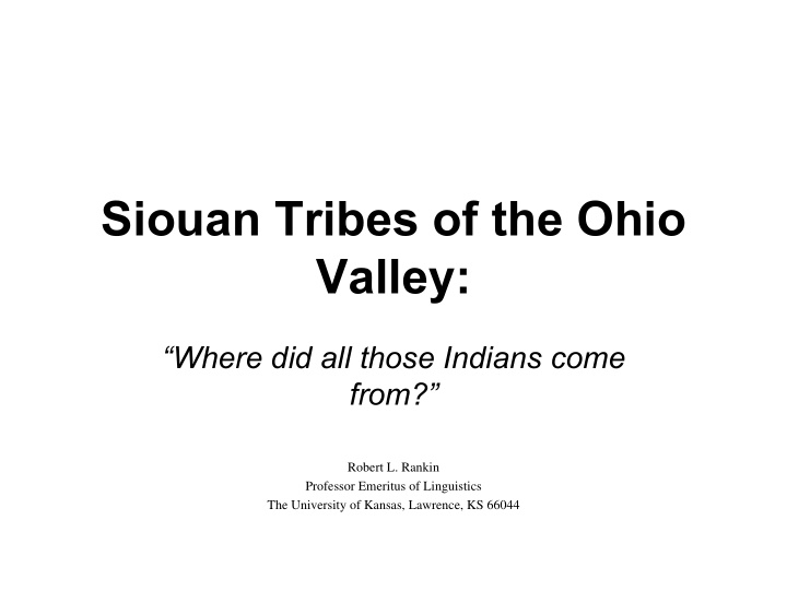 siouan tribes of the ohio valley