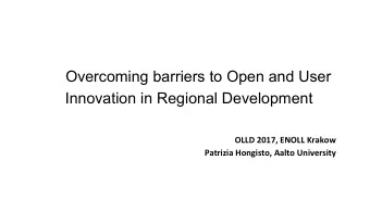 OBJECTIVE  Expand the field of OI and UI through a ICT4D focus  LLs for OI Stakeholders and