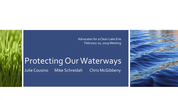 protecting our waterways