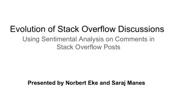 Evolution of Stack Overflow Discussions  Using Sentimental Analysis on Comments in  Stack Overflow