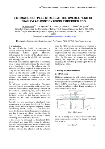 ESTIMATION OF PEEL STRESS AT THE OVERLAP END OF  SINGLE-LAP JOINT BY USING EMBEDDED FBG H. Murayama