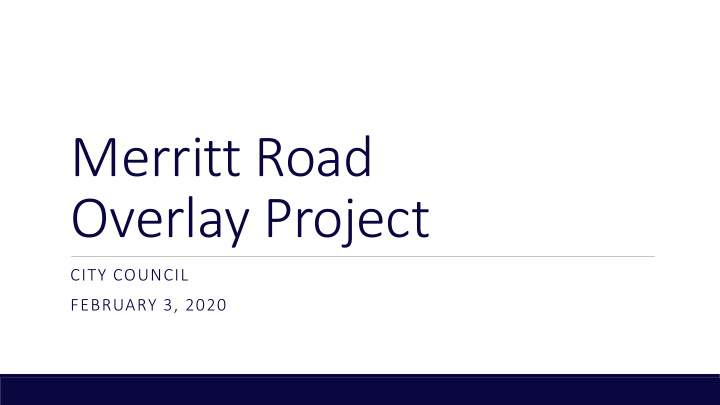 merritt road overlay project