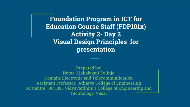 education course staff fdp101x