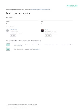 Conference presentation Data  June 2013  CITATIONS  READS  0  50 4 authors , including:  Andrea