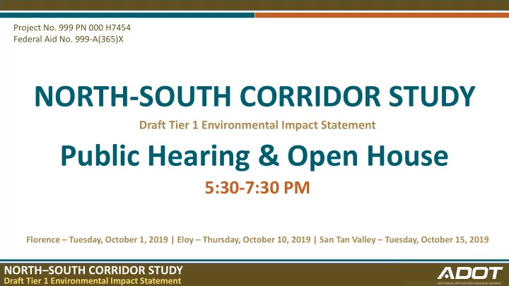 north south corridor study