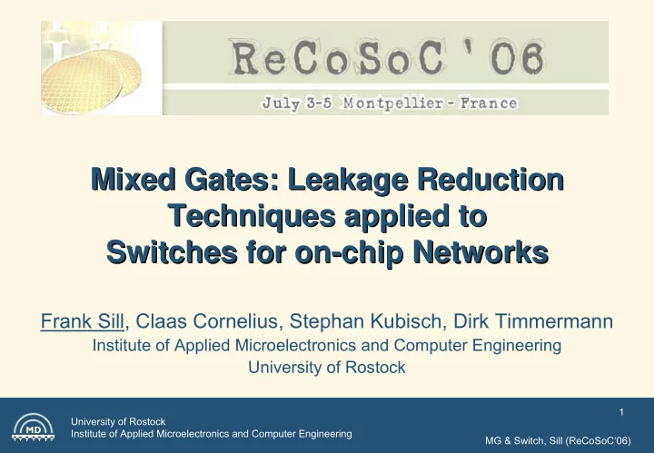 mixed gates leakage reduction mixed gates leakage