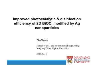 Improved photocatalytic &amp; disinfection  efficiency of 2D BiOCl modified by Ag  nanoparticles