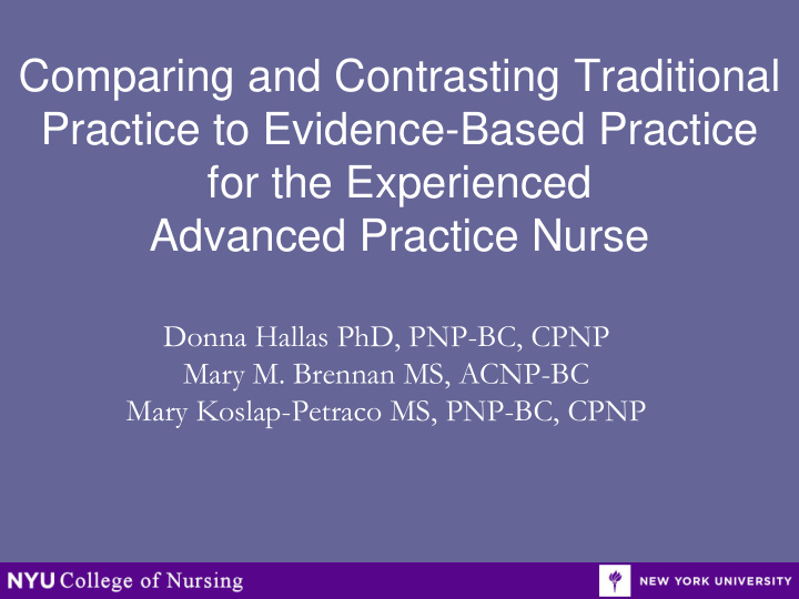 practice to evidence based practice