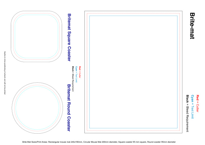 brite mat sizes print areas rectangular mouse mat