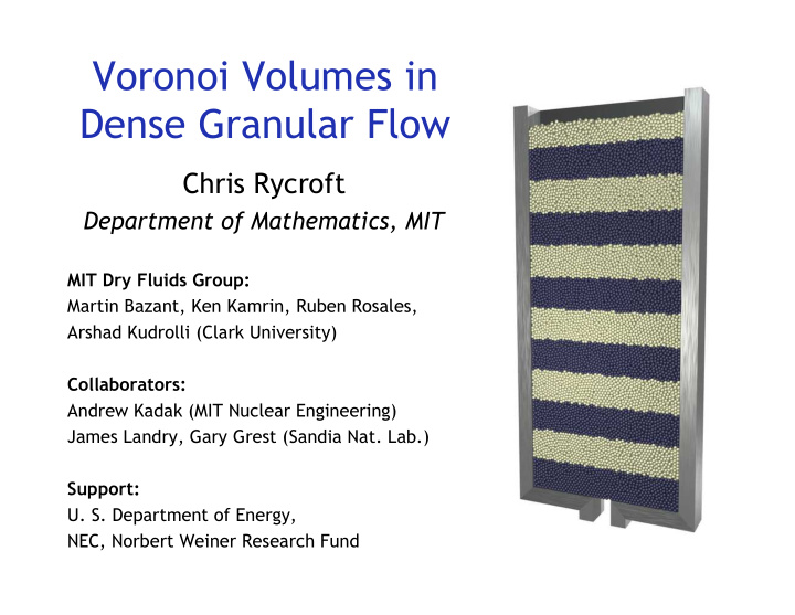 voronoi volumes in dense granular flow