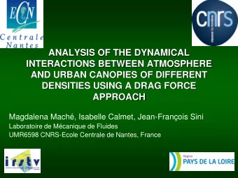 ANALYSIS OF THE DYNAMICAL  INTERACTIONS BETWEEN ATMOSPHERE  AND URBAN CANOPIES OF DIFFERENT