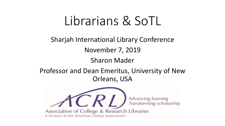 librarians sotl