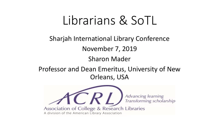 librarians sotl
