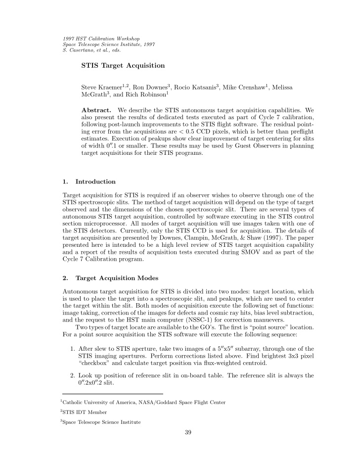 stis target acquisition