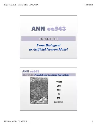 CHAPTER I  CHAPTER I  From Biological  From Biological  to Artificial Neuron Model  to Artificial