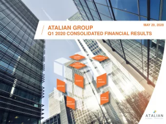 ATALIAN GROUP  Q1 2020 CONSOLIDATED FINANCIAL RESULTS  DISCLAIMER  1  Certain statements in this