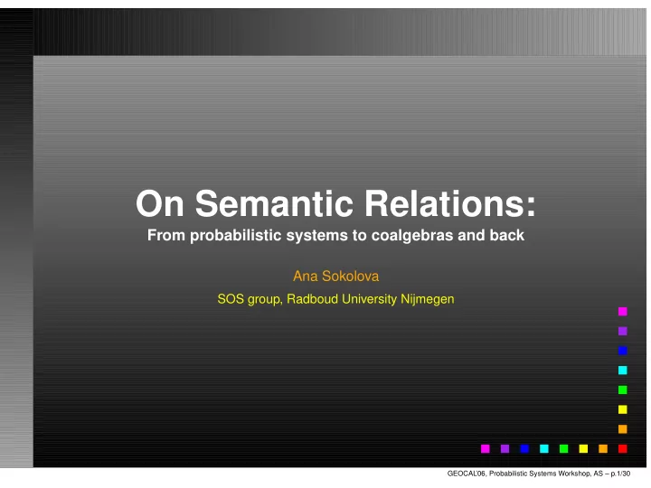 on semantic relations