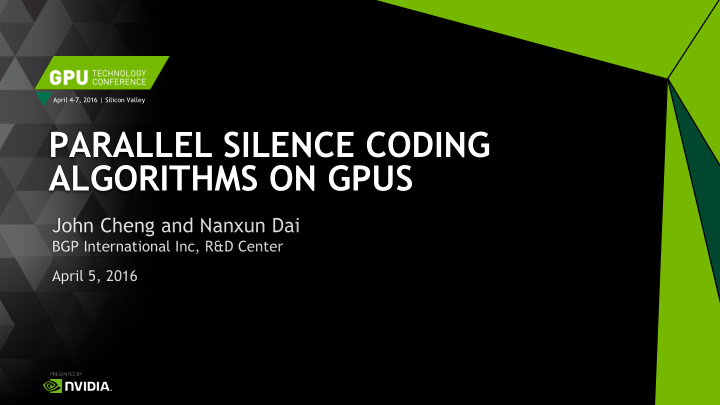 parallel silence coding
