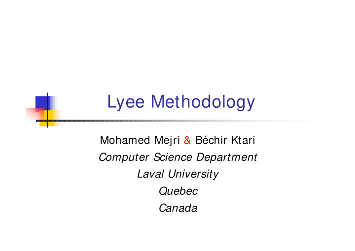 lyee methodology