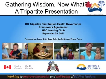 Gathering Wisdom, Now What?  A Tripartite Presentation  BC Tripartite First Nation Health