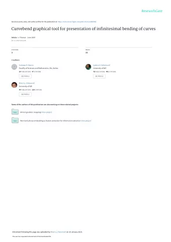 Curvebend graphical tool for presentation of infinitesimal bending of curves Article in Filomat