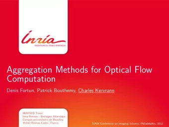 Aggregation Methods for Optical Flow  Computation  Denis Fortun, Patrick Bouthemy, Charles Kervrann