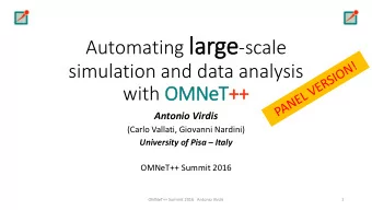 Automating la large -scale  simulation and data analysis  with OMNeT++  ++  Antonio Virdis  (Carlo