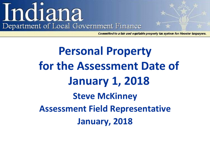 personal property for the assessment date of january 1