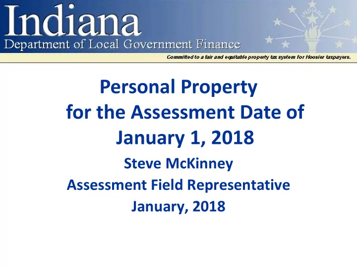 personal property for the assessment date of january 1