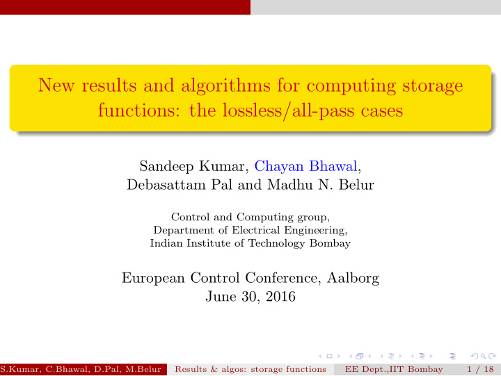 new results and algorithms for computing storage