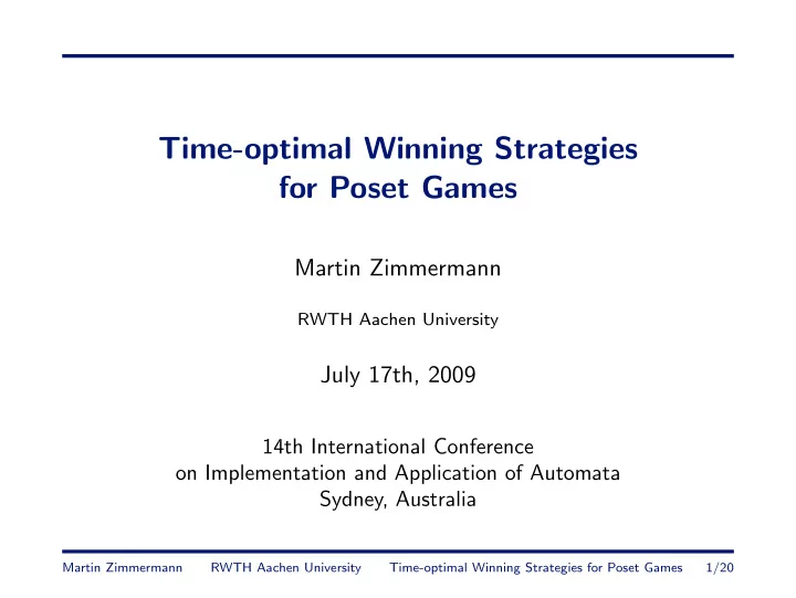 time optimal winning strategies for poset games