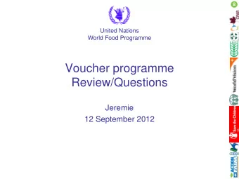 Voucher programme  Review/Questions  Jeremie  12 September 2012  Modality of transfer  Rather than