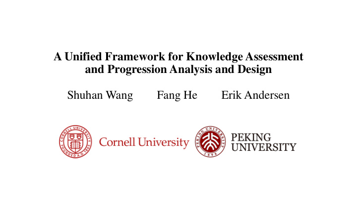 and progression analysis and design