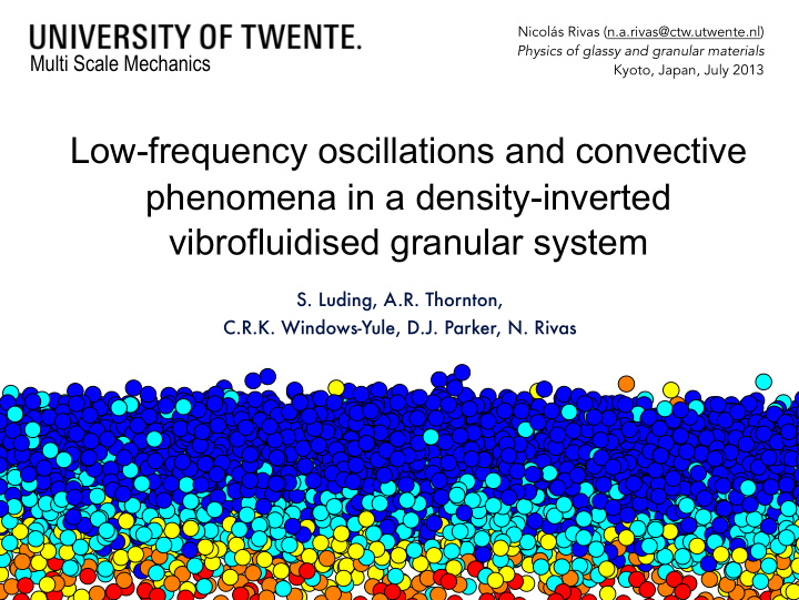low frequency oscillations and convective phenomena in a