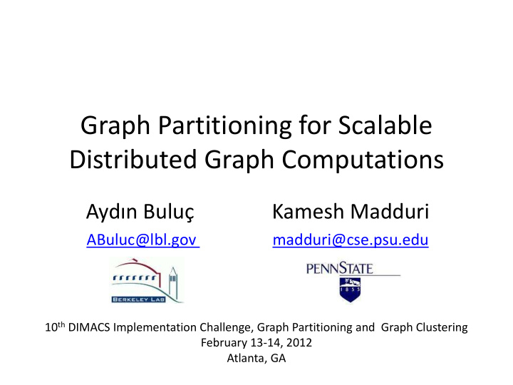 graph partitioning for scalable