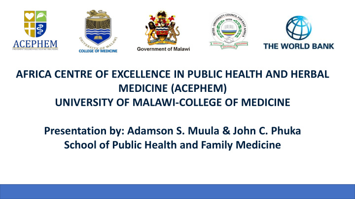 africa centre of excellence in public health and herbal