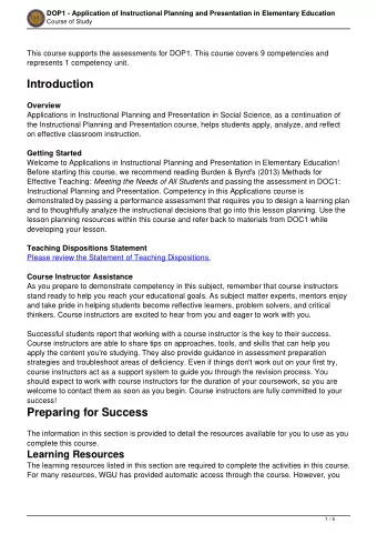 Introduction  Overview  Applications in Instructional Planning and Presentation in Social Science,