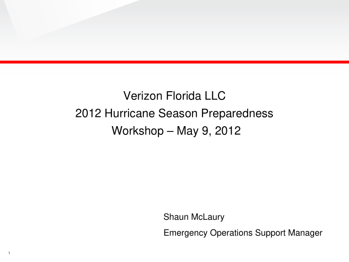 verizon florida llc 2012 hurricane season preparedness