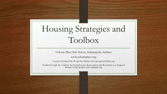 Toolbox  Coburn Place Safe Haven, Indianapolis, Indiana  www.coburnplace.org  A project facilitated