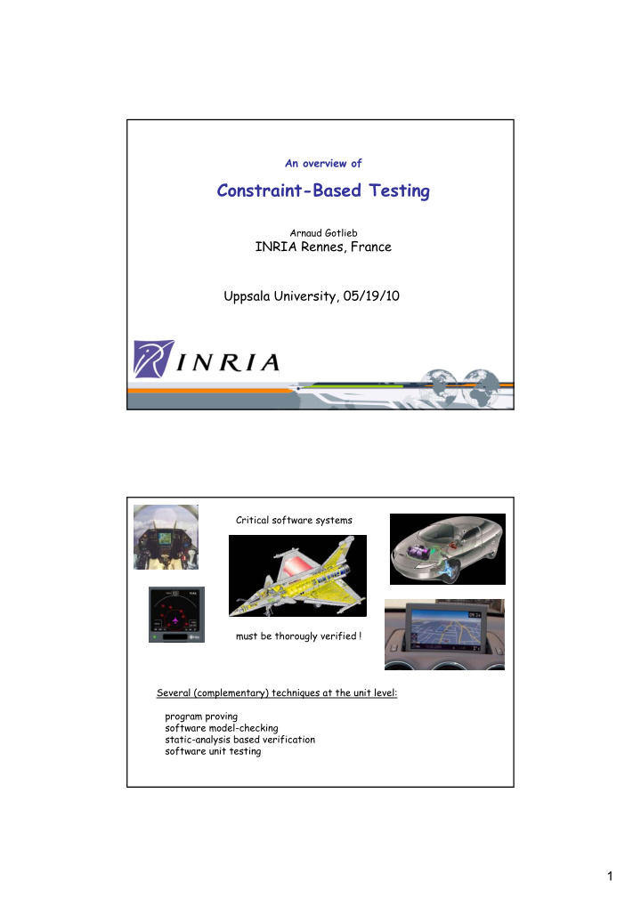 constraint based testing
