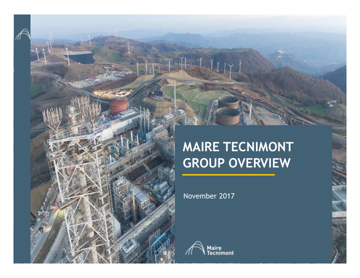 maire tecnimont group overview