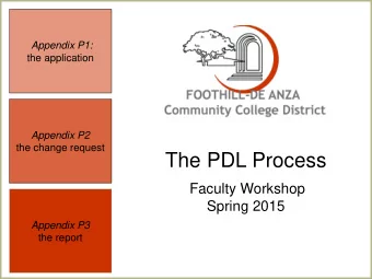 The PDL Process  Faculty Workshop  Spring 2015  Appendix P3  the report  Article 17: Professional