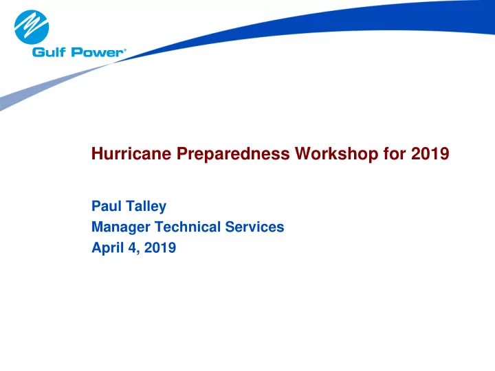 hurricane preparedness workshop for 2019