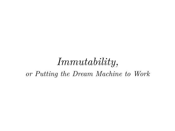 immutability