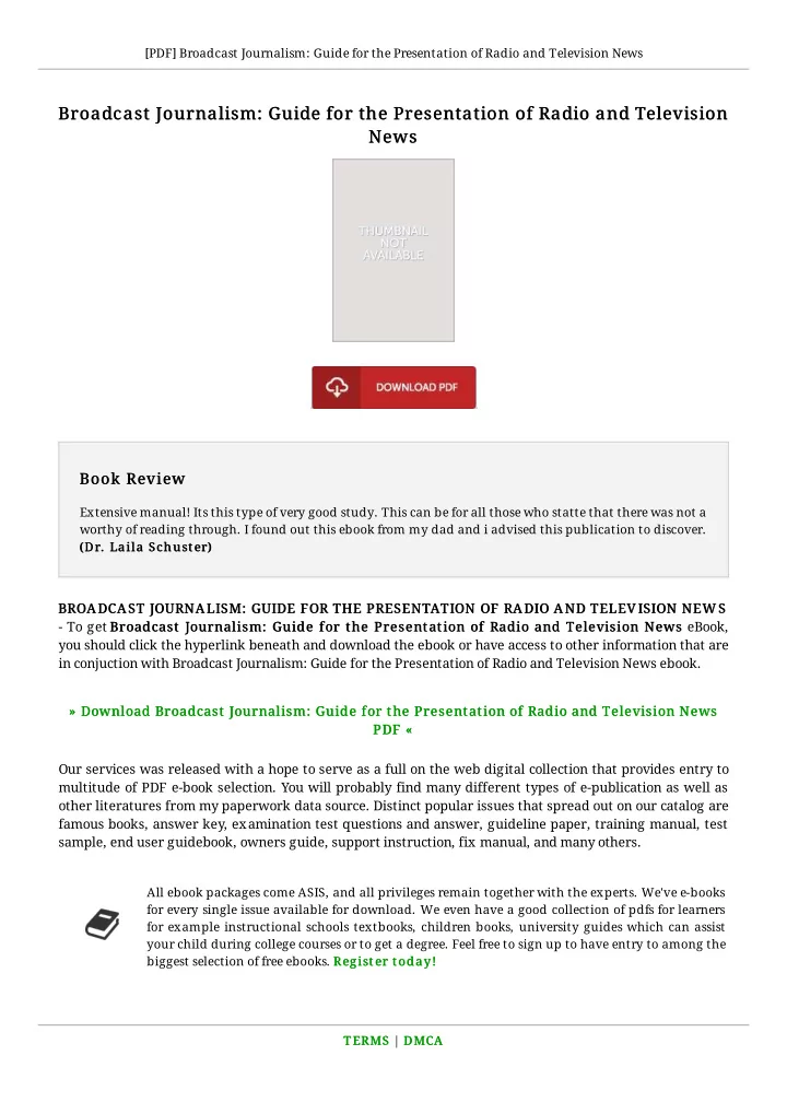 broadcast journalism guide for the presentation of radio